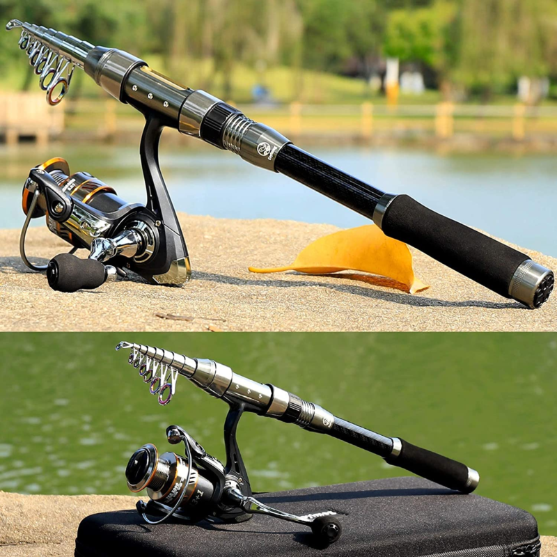 Telescopic Fishing Rod and Reel Combo, Carbon Fiber Fishing Pole Kit for Kids Adults Portable Fishing Poles and Reels for Saltwater Freshwater with Fishing Accessories - Image 7