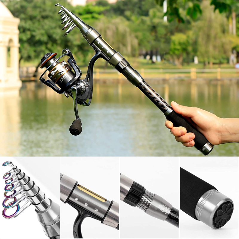 Telescopic Fishing Rod and Reel Combo, Carbon Fiber Fishing Pole Kit for Kids Adults Portable Fishing Poles and Reels for Saltwater Freshwater with Fishing Accessories - Image 4